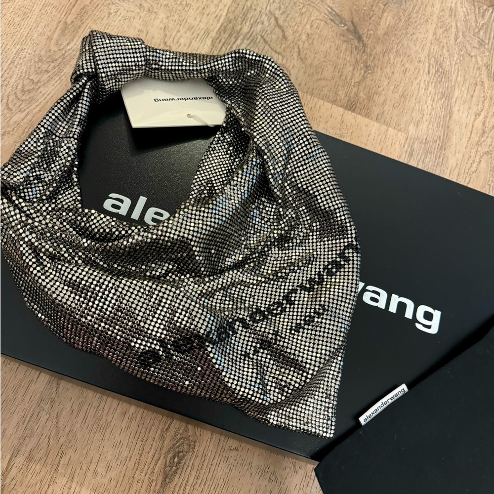 Alexander Wang Silver Metall Scarf Bag Brand New with Box, Dust bag and Tags